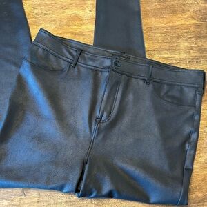 NYDJ ScultHer Faux Suede Black Pants